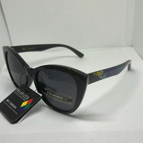 Giselle Women’s Cat Eye Floral Polarized Sunglasses - Picture 1 of 3